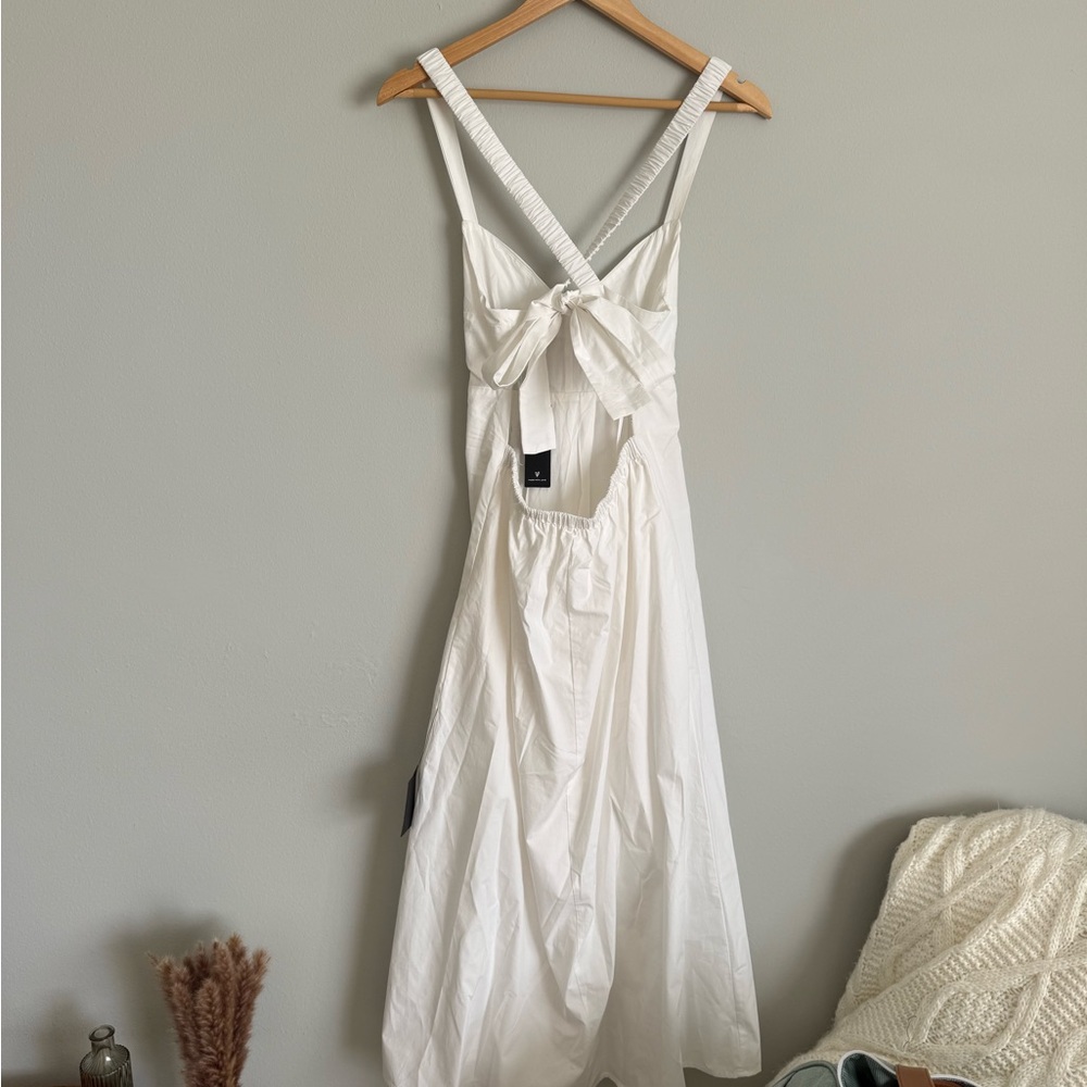 Lulu's White Backless Tie-Back Midi Dress - Picture 5 of 10